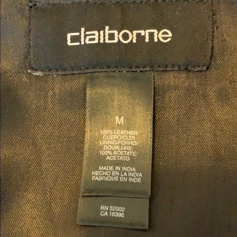 Claiborne Genuine Black LeatherJacket - Picture 8 of 8